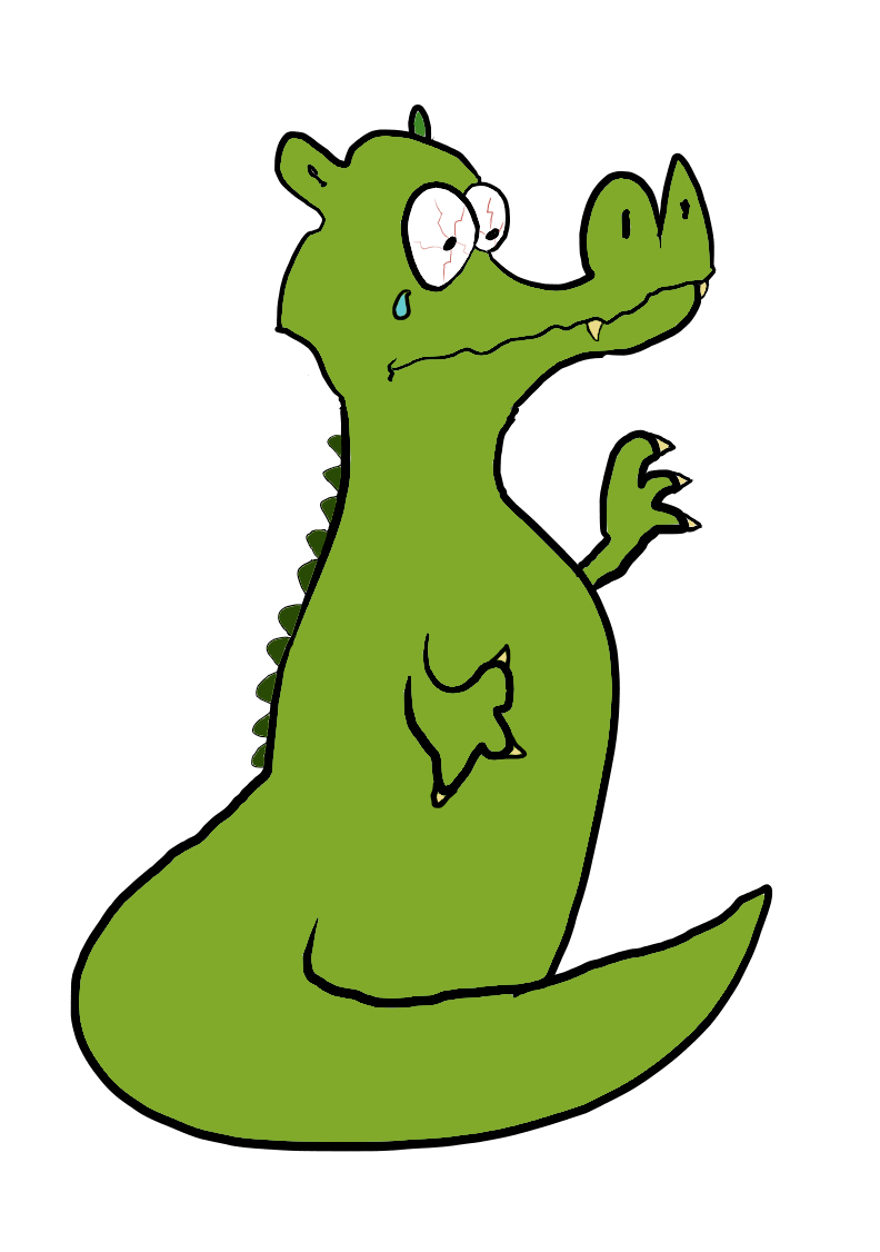 a cartoon of a crocodile crying crocodile tears