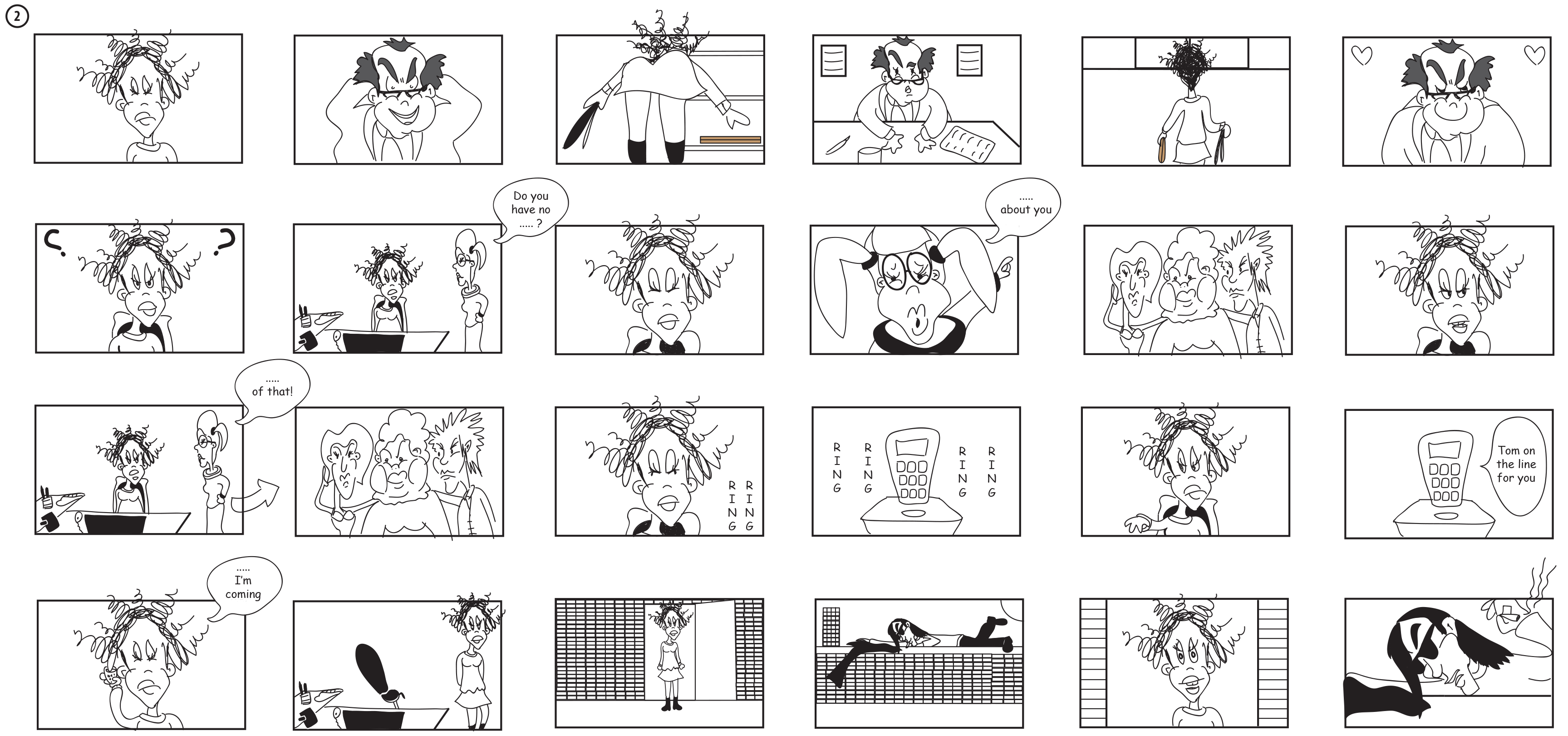 a storyboard for a sitcom